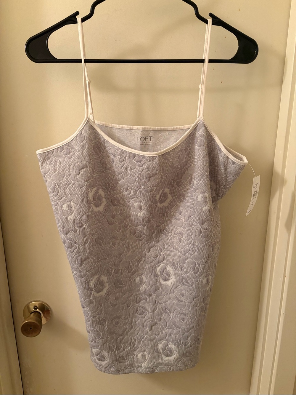 LOFT Lavender Lace-Textured Spaghetti Strap Camisole